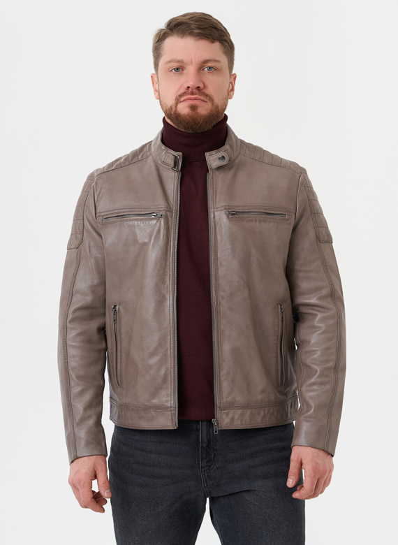 Кожаная "мото" куртка