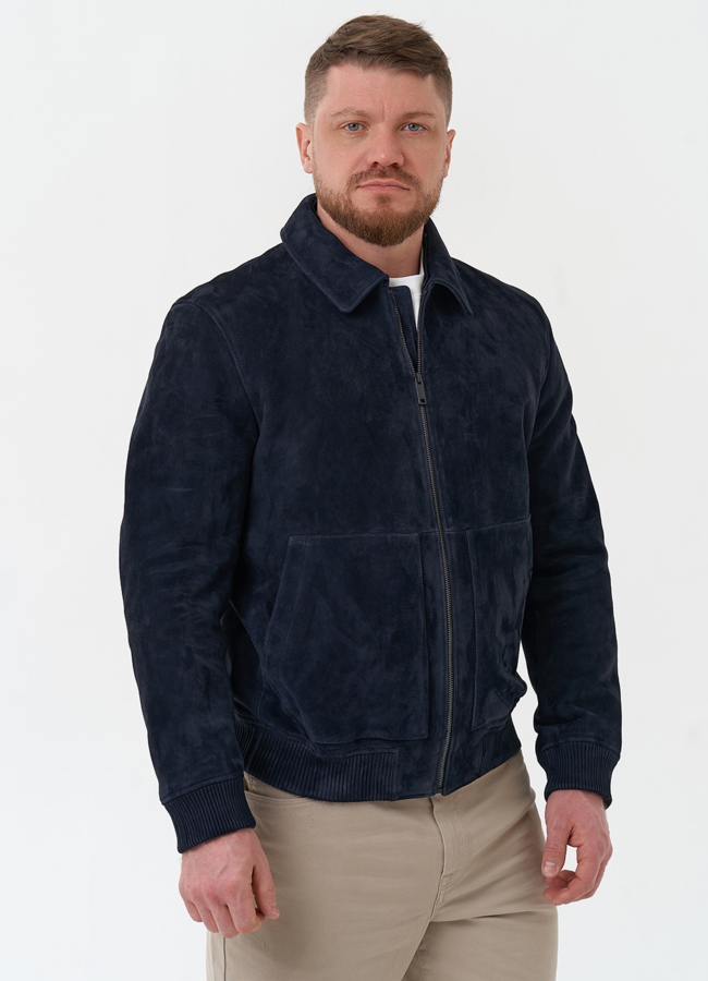 Мужская куртка бомбер из натуральной замши модель № 30065 универмаг малина