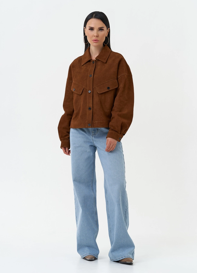 Женская куртка из натуральной замши модель № 30320 универмаг малина