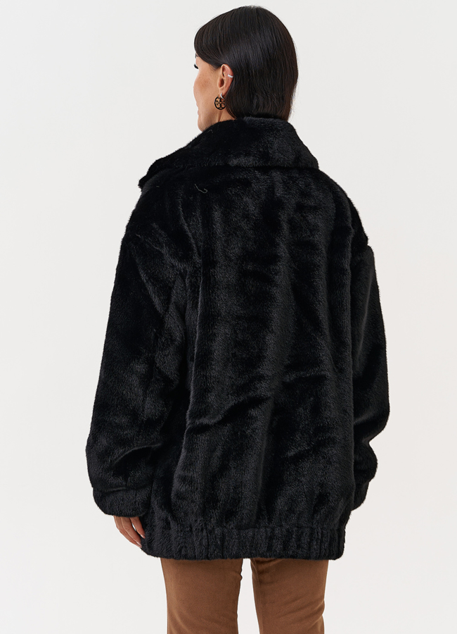 фото Женская шуба из эко меха со съёмными рукавами модель № 31248