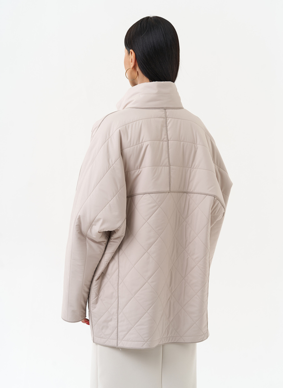 Женская двухсторонняя куртка с воротником стойкой