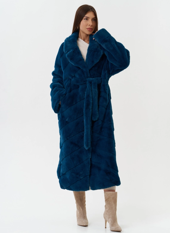 Длинная шуба из эко меха