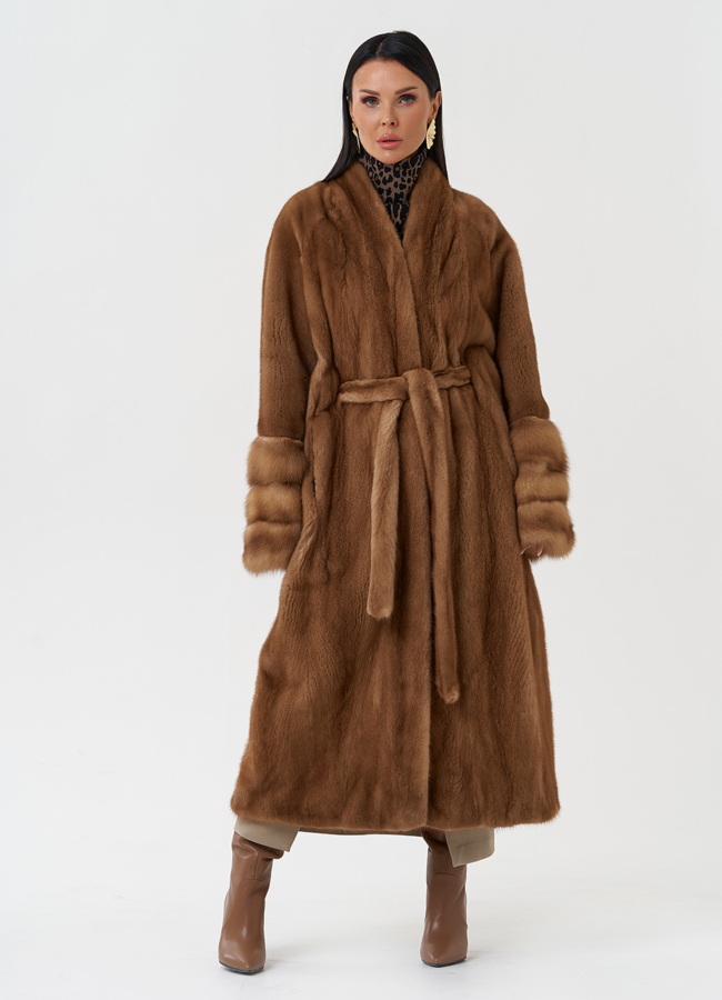 Женская шуба из скандинавской норки модель № 31204 универмаг малина