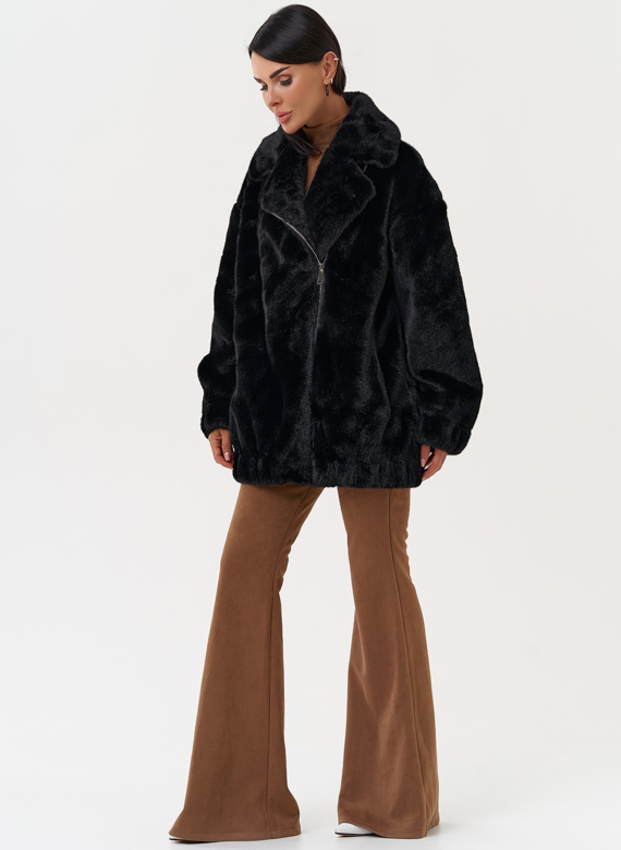Женская шуба из эко меха со съёмными рукавами