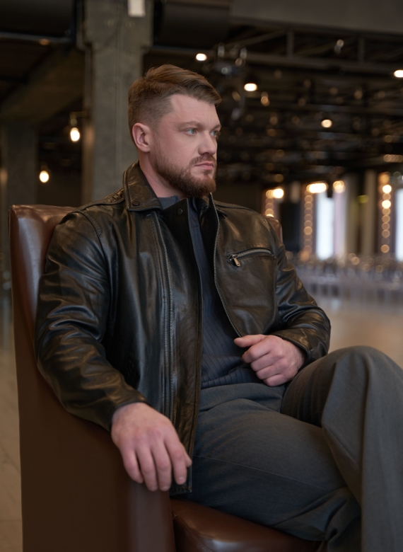 Мужская кожаная куртка "косуха" 