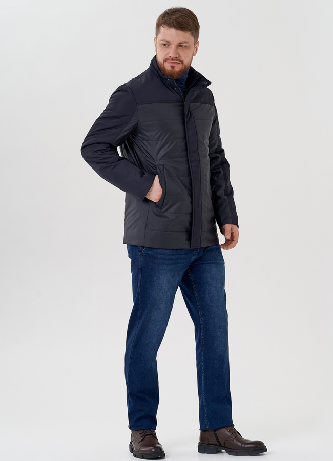 Мужская куртка синего цвета  модель № 24375 универмаг малина